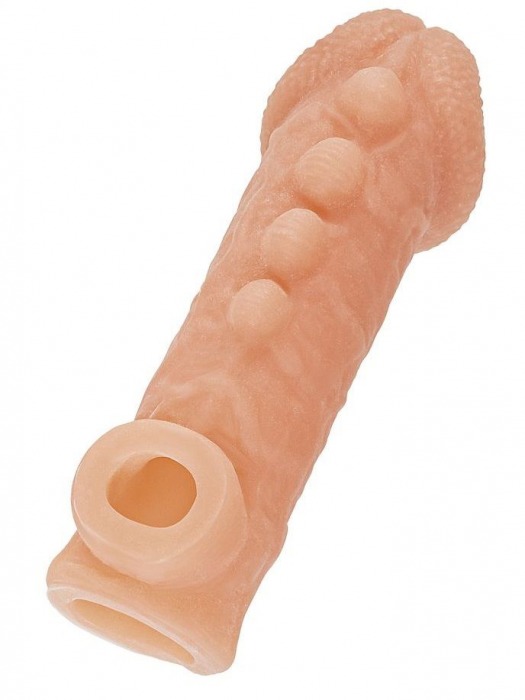 Телесная закрытая насадка с шишечками Cock Sleeve Size S - 13,8 см. - KOKOS - в Сергиевом Посаде купить с доставкой