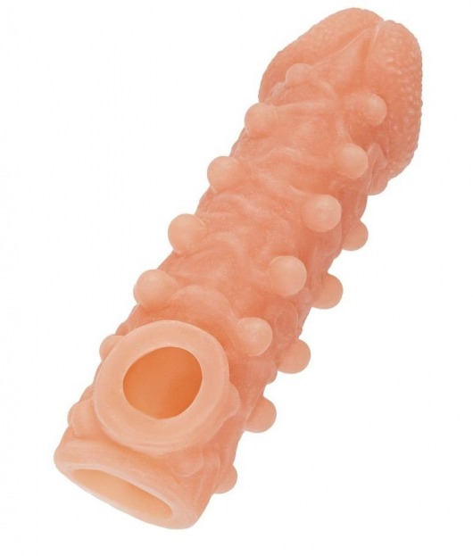 Телесная закрытая насадка с шариками Cock Sleeve Size S - 13,8 см. - KOKOS - в Сергиевом Посаде купить с доставкой