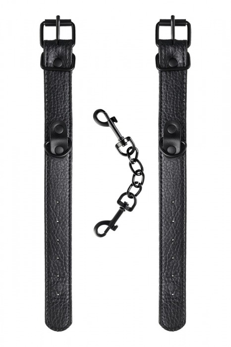 Узкие черные наручники на сцепке - ToyFa - купить с доставкой в Сергиевом Посаде