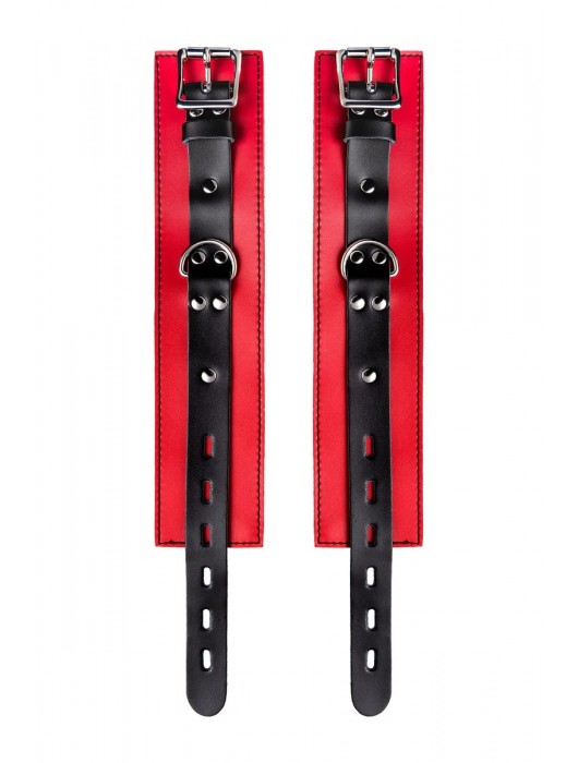 Красно-черные оковы на ноги из кожи - ToyFa - купить с доставкой в Сергиевом Посаде