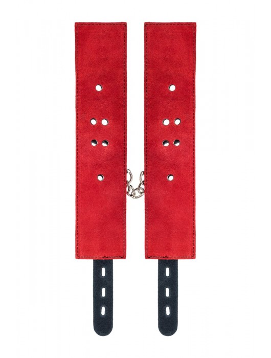 Красно-черные оковы на ноги из кожи - ToyFa - купить с доставкой в Сергиевом Посаде