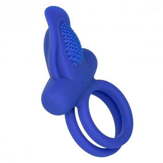 Синее перезаряжаемое эрекционное кольцо Silicone Rechargeable Dual Pleaser Enhancer - California Exotic Novelties - в Сергиевом Посаде купить с доставкой