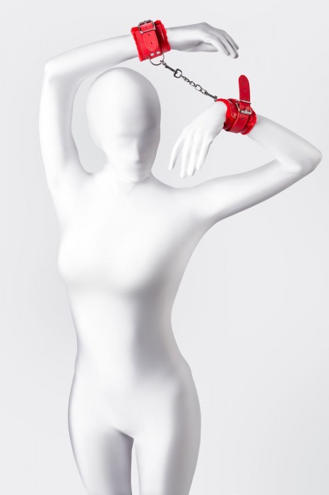 Красные наручники Anonymo из искусственной кожи - ToyFa - купить с доставкой в Сергиевом Посаде