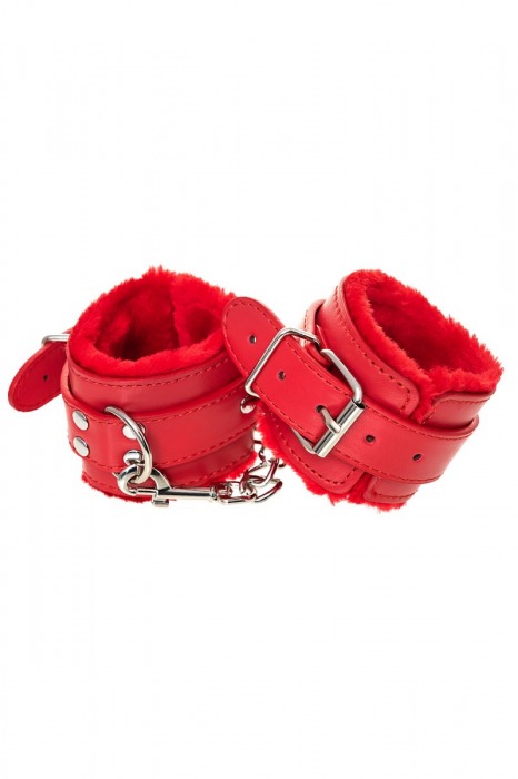 Красные наручники Anonymo из искусственной кожи - ToyFa - купить с доставкой в Сергиевом Посаде