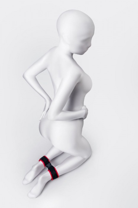 Красно-черные велюровые оковы Anonymo - ToyFa - купить с доставкой в Сергиевом Посаде