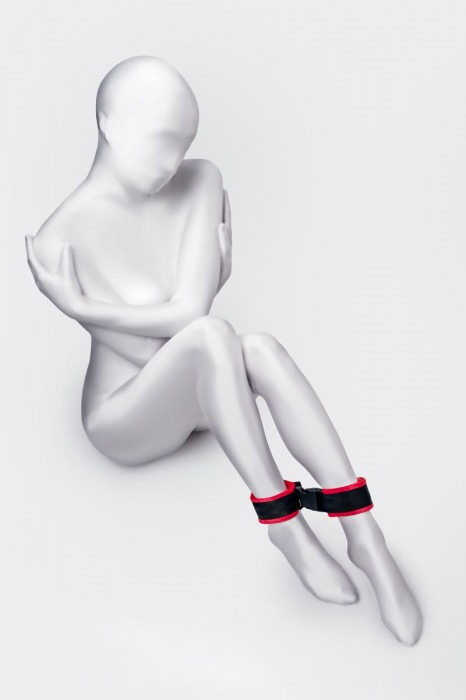 Красно-черные велюровые оковы Anonymo - ToyFa - купить с доставкой в Сергиевом Посаде