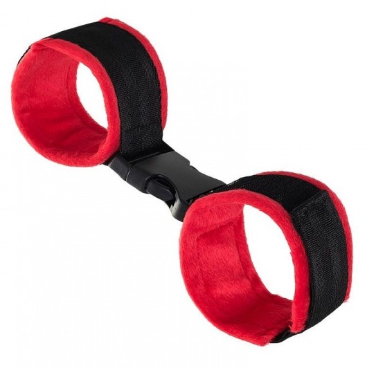 Красно-черные велюровые оковы Anonymo - ToyFa - купить с доставкой в Сергиевом Посаде