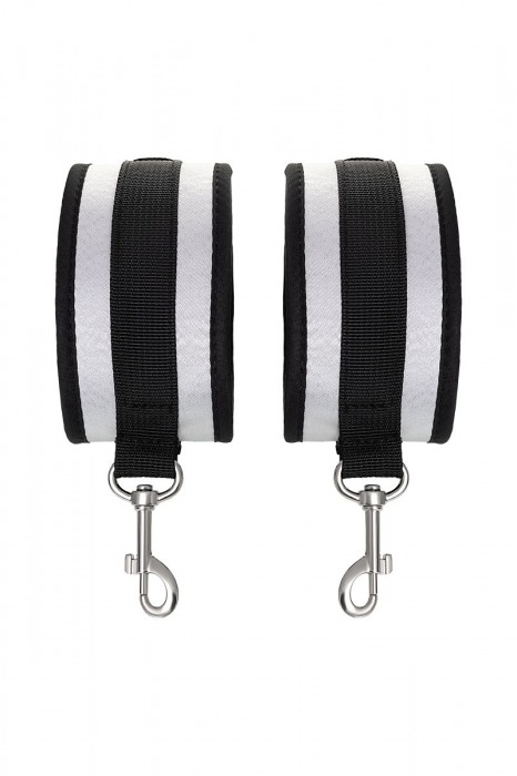 Серебристо-черные наручники Anonymo - ToyFa - купить с доставкой в Сергиевом Посаде