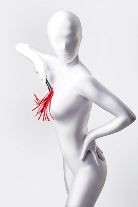 Красно-черный флоггер Anonymo - 28 см. - ToyFa - купить с доставкой в Сергиевом Посаде