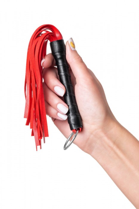 Красно-черный флоггер Anonymo - 28 см. - ToyFa - купить с доставкой в Сергиевом Посаде