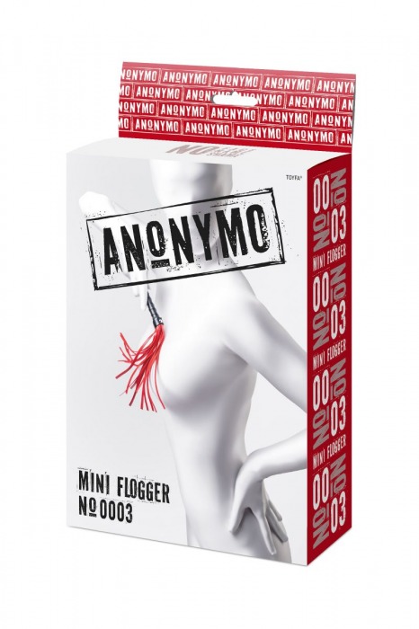 Красно-черный флоггер Anonymo - 28 см. - ToyFa - купить с доставкой в Сергиевом Посаде