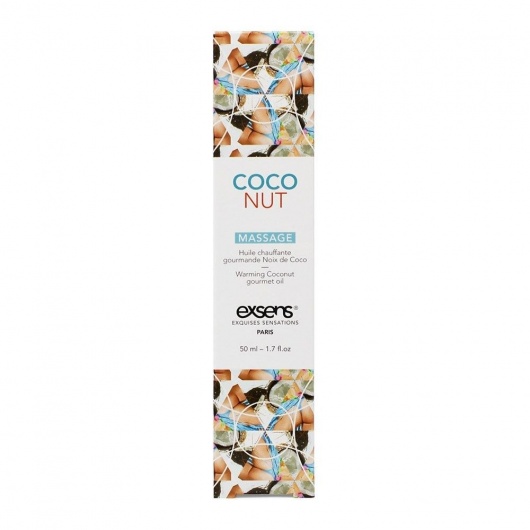 Разогревающее массажное масло с ароматом кокоса Gourmet Coconut - 50 мл. - Exsens - купить с доставкой в Сергиевом Посаде