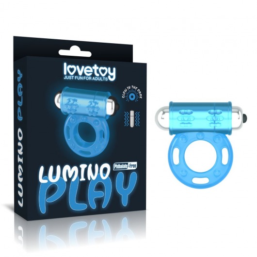 Голубое, светящееся в темноте эрекционное виброкольцо Lumino Play Vibrating Penis Ring - Lovetoy - в Сергиевом Посаде купить с доставкой