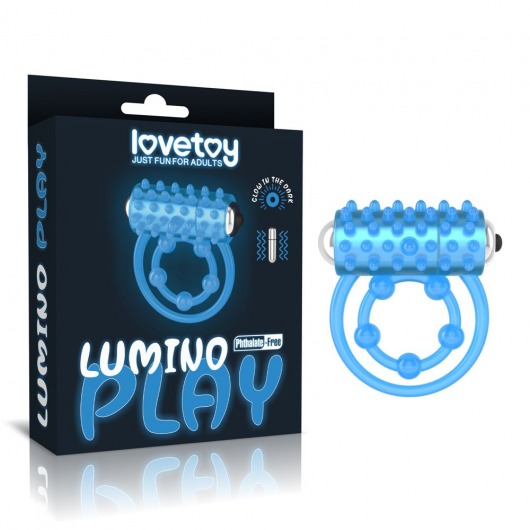 Голубое, светящееся в темноте виброкольцо Lumino Play Vibrating Penis Ring - Lovetoy - в Сергиевом Посаде купить с доставкой