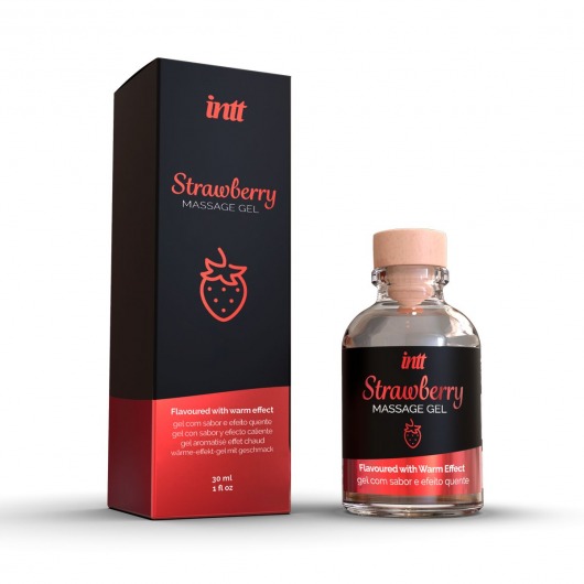 Массажный гель с ароматом клубники Strawberry - 30 мл. - INTT - купить с доставкой в Сергиевом Посаде