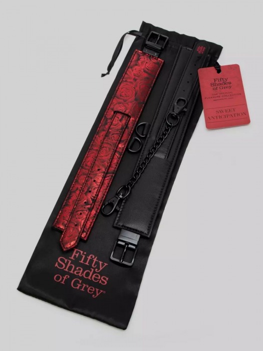 Красно-черные оковы Reversible Faux Leather Ankle Cuffs - Fifty Shades of Grey - купить с доставкой в Сергиевом Посаде