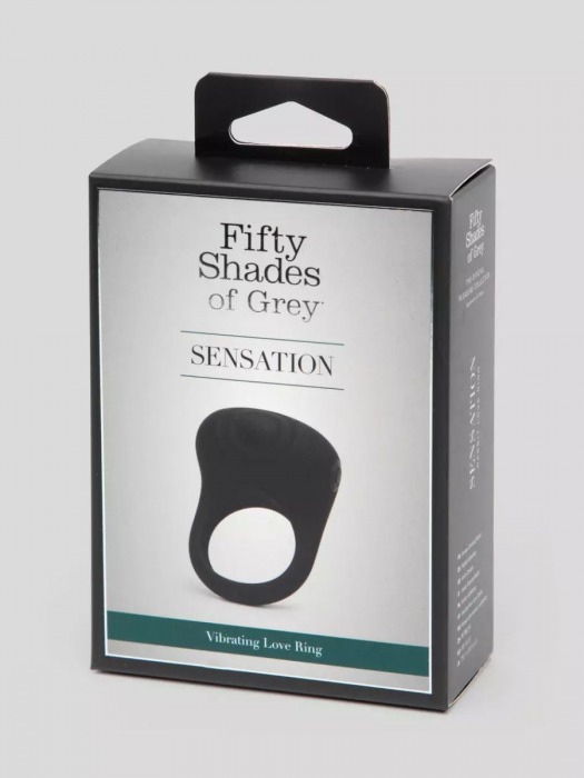 Черное эрекционное виброкольцо Sensation Rechargeable Vibrating Love Ring - Fifty Shades of Grey - в Сергиевом Посаде купить с доставкой