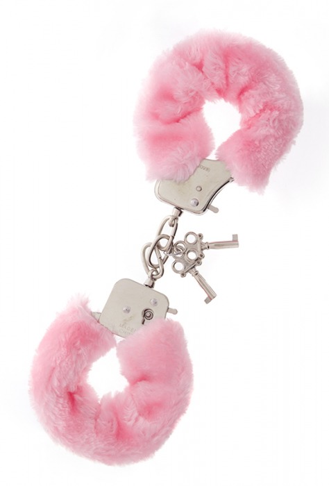 Металлические наручники с розовой меховой опушкой METAL HANDCUFF WITH PLUSH PINK - Dream Toys - купить с доставкой в Сергиевом Посаде