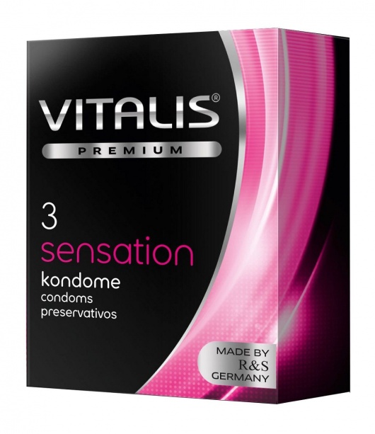 Презервативы с пупырышками и кольцами VITALIS PREMIUM sensation - 3 шт. - Vitalis - купить с доставкой в Сергиевом Посаде