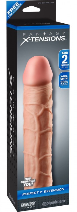Телесная насадка Fantasy X-tensions Perfect 2  Extension - 20,3 см. - Pipedream - в Сергиевом Посаде купить с доставкой