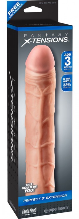 Телесная удлиняющая насадка Perfect 3 Extension - 22 см. - Pipedream - в Сергиевом Посаде купить с доставкой
