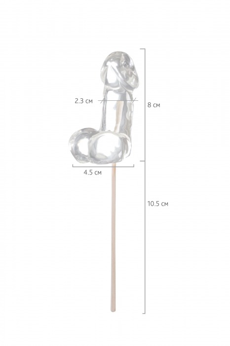 Прозрачный леденец в форме фаллоса со вкусом пина колады - Sosuчki - купить с доставкой в Сергиевом Посаде