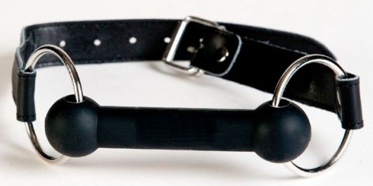 Чёрный кляп-трензель на кожаных ремешках - ToyFa - купить с доставкой в Сергиевом Посаде