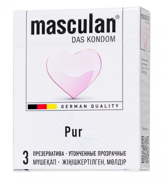 Супертонкие презервативы Masculan Pur - 3 шт. - Masculan - купить с доставкой в Сергиевом Посаде