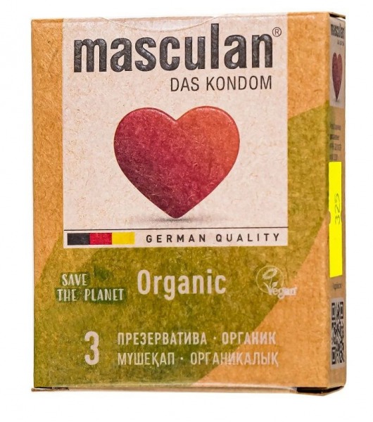 Экологически чистые презервативы Masculan Organic - 3 шт. - Masculan - купить с доставкой в Сергиевом Посаде