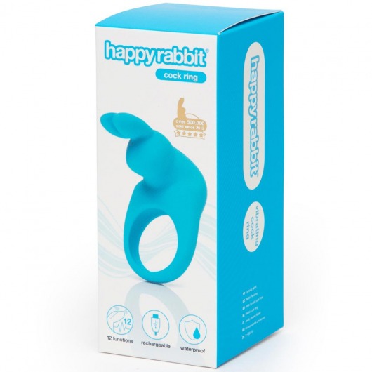 Голубое эрекционное виброкольцо Happy Rabbit Rechargeable Rabbit Cock Ring - Happy Rabbit - в Сергиевом Посаде купить с доставкой