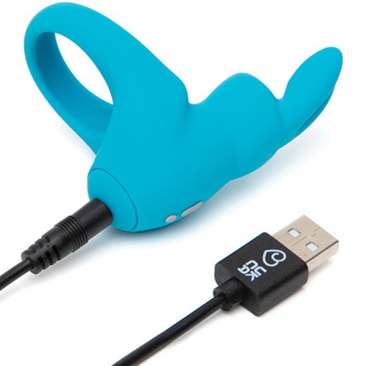 Голубое эрекционное виброкольцо Happy Rabbit Rechargeable Rabbit Cock Ring - Happy Rabbit - в Сергиевом Посаде купить с доставкой