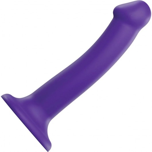 Фиолетовый фаллоимитатор-насадка Strap-On-Me Dildo Dual Density size M - 18 см. - Strap-on-me - купить с доставкой в Сергиевом Посаде