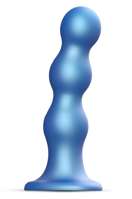 Голубая насадка Strap-On-Me Dildo Plug Balls size S - Strap-on-me - купить с доставкой в Сергиевом Посаде