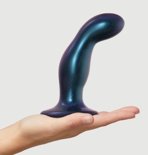 Темно-синяя насадка Strap-On-Me Dildo Plug Snaky size M - Strap-on-me - купить с доставкой в Сергиевом Посаде