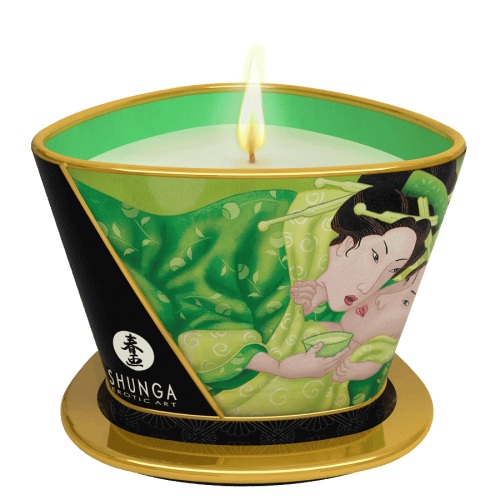 Массажная свеча Exotic Green Tea с ароматом зелёного чая - 170 мл. - Shunga - купить с доставкой в Сергиевом Посаде