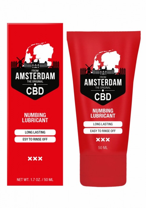 Пролонгирующий лубрикант Numbing CBD from Amsterdam - 50 мл. - Shots Media BV - купить с доставкой в Сергиевом Посаде