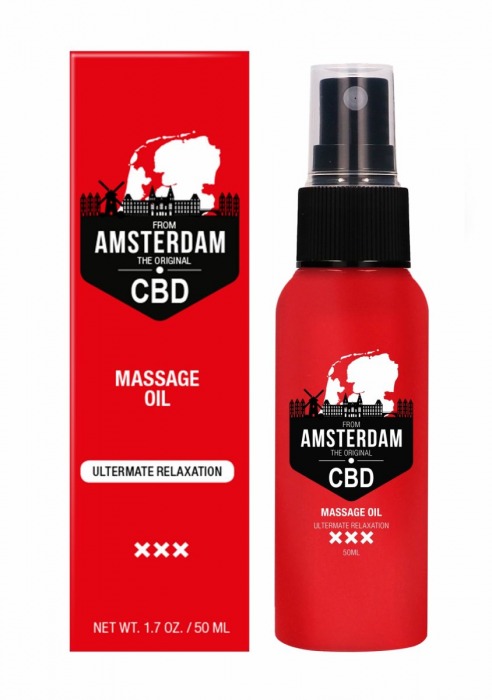 Стимулирующее массажное масло CBD from Amsterdam Massage Oil - 50 мл. - Shots Media BV - купить с доставкой в Сергиевом Посаде