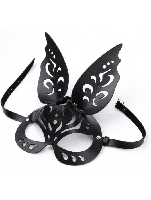 Черная ажурная маска  Зайка  с ушками - Crazy Handmade - купить с доставкой в Сергиевом Посаде