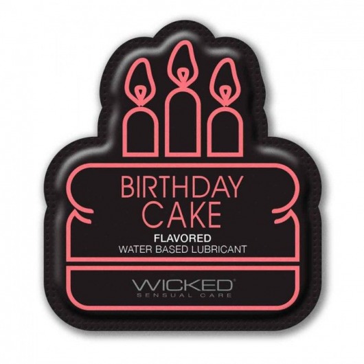 Лубрикант на водной основе со вкусом торта с кремом Wicked Aqua Birthday cake - 3 мл. - Wicked - купить с доставкой в Сергиевом Посаде