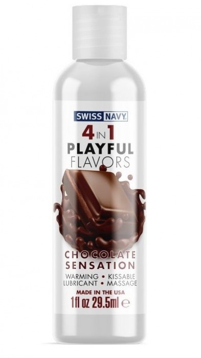 Массажный гель 4-в-1 Chocolate Sensation с ароматом шоколада - 29,5 мл. - Swiss navy - купить с доставкой в Сергиевом Посаде