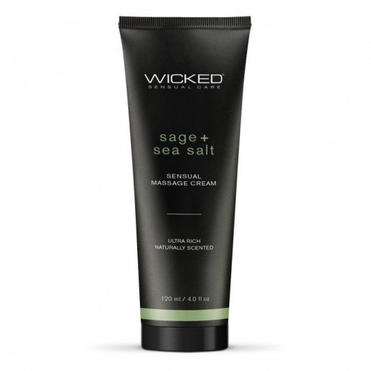 Массажный легкий крем WICKED Sage plus Sea Salt - 120 мл. - Wicked - купить с доставкой в Сергиевом Посаде