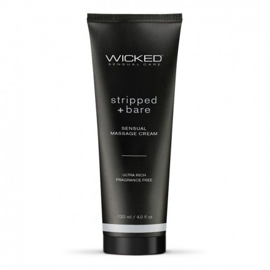 Массажный легкий крем WICKED Stripped plus Bare - 120 мл. - Wicked - купить с доставкой в Сергиевом Посаде