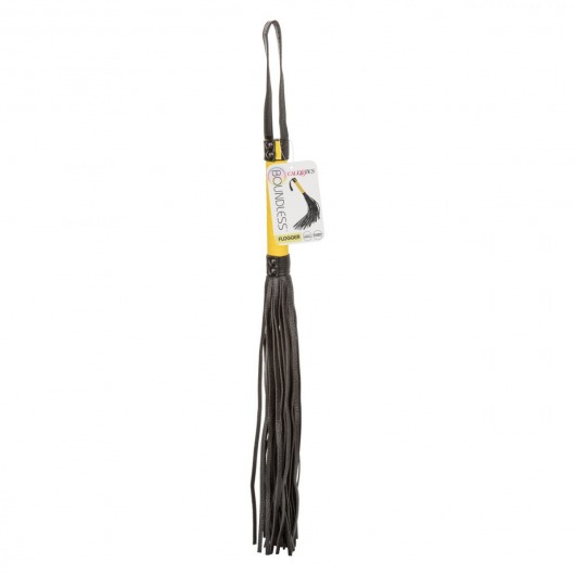 Черная плеть с желтой рукоятью Boundless Flogger - 69,25 см. - California Exotic Novelties - купить с доставкой в Сергиевом Посаде