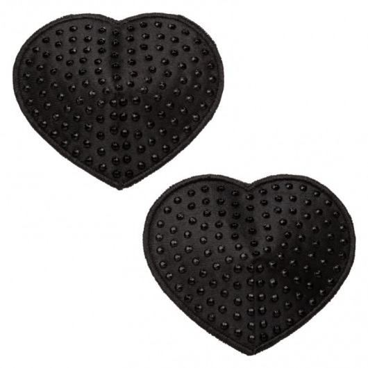 Черные пэстисы в форме сердечек Heart Pasties - California Exotic Novelties - купить с доставкой в Сергиевом Посаде