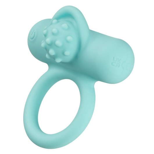 Аквамариновое эрекционное виброкольцо Silicone Rechargeable Nubby Lover’s Delight - California Exotic Novelties - в Сергиевом Посаде купить с доставкой