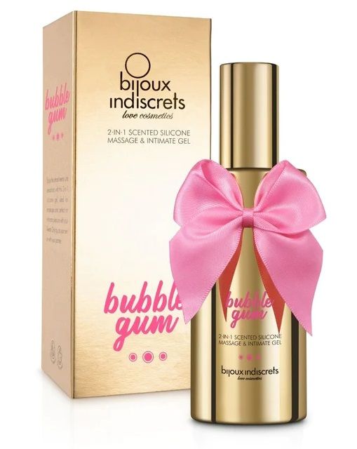 Гель с ароматом жвачки Bubblegum 2-in-1 Scented Silicone Massage And Intimate Gel - 100 мл. - Bijoux Indiscrets - купить с доставкой в Сергиевом Посаде