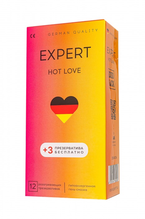 Презервативы EXPERT Hot Love с разогревающим эффектом - 12 шт.(+3 в подарок) - Expert - купить с доставкой в Сергиевом Посаде