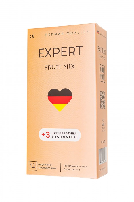 Ароматизированные презервативы EXPERT Fruit Mix - 12 шт.(+3 в подарок) - Expert - купить с доставкой в Сергиевом Посаде