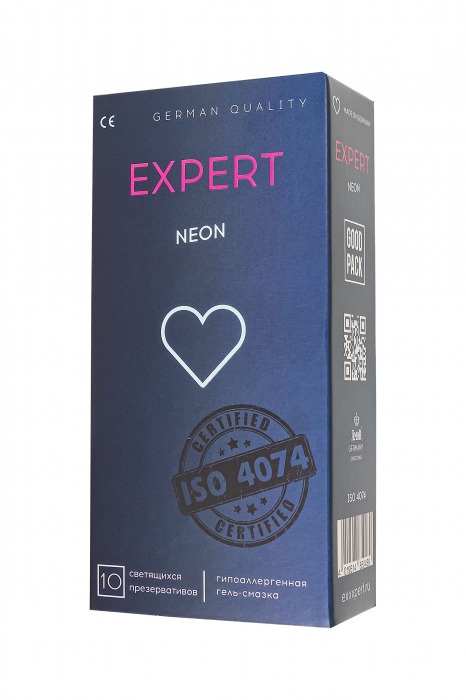 Светящиеся в темноте презервативы EXPERT Neon - 10 шт. - Expert - купить с доставкой в Сергиевом Посаде