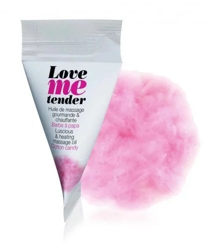 Съедобное согревающее массажное масло Love Me Tender Cotton Candy с ароматом сладкой ваты - 10 мл. - Love to Love - купить с доставкой в Сергиевом Посаде